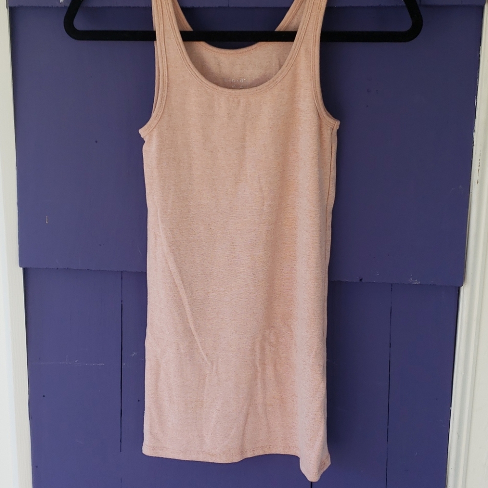 Pink shimmer tank top long